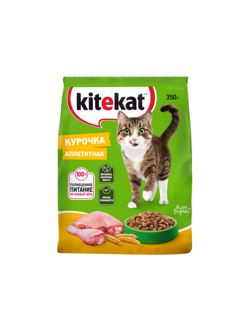 Корм сухой Kitekat Курочка аппетитная для взрослых кошек, 350г