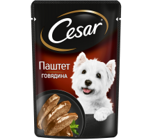 Корм влажный Cesar для взрослых собак паштет с говядиной, 80г