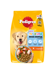 Корм сухой Pedigree для щенков с курицей, 500г