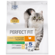 Корм сухой Perfect Fit для кошек с чувствительным пищеварением с индейкой, 1.2кг