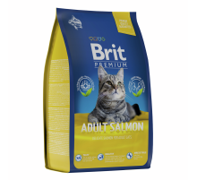 Корм сухой Brit Premium для взрослых кошек лосось, 800г