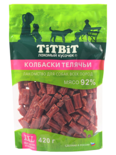 Колбаски Titbit телячьи размер XXL, 420г