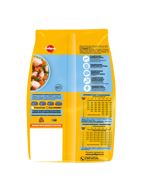 Корм сухой Pedigree для щенков с курицей, 500г