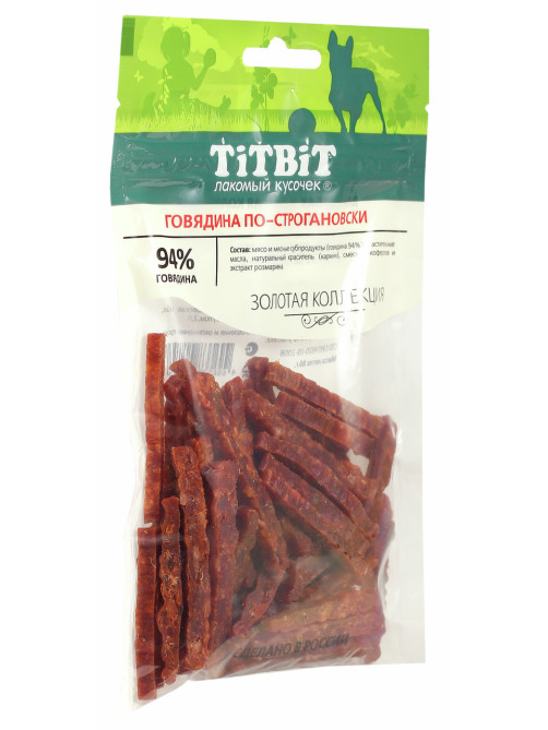 Лакомство для собак Titbit говядина по-строгановски, 80г