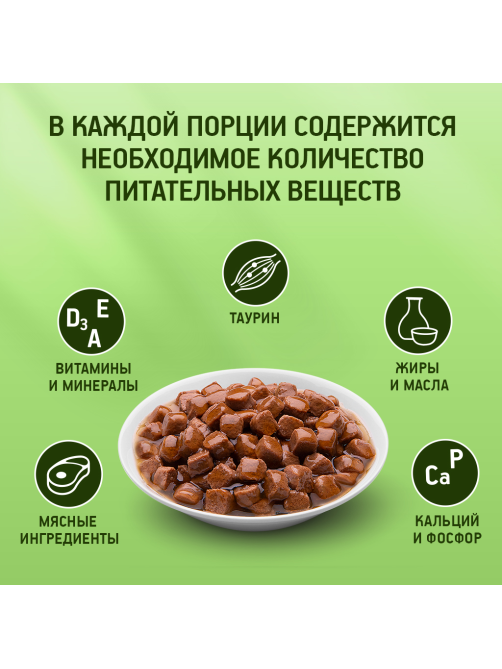 Корм влажный Kitekat для взрослых кошек с говядиной в соусе, 85г