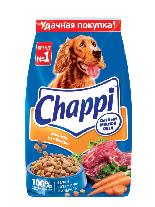 Корм сухой Chappi Мясное изобилие Сытный мясной обед для взрослых собак всех пород, 2.5кг