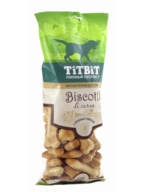 Печенье Titbit мясное для собак с говяжьей печенью, 350г