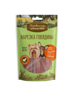 Нарезка говядины Деревенские лакомства для мини пород, 55г