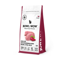 Корм Bowl Wow для стерилизованных кошек с индейкой, курицей и свеклой, 1.5кг