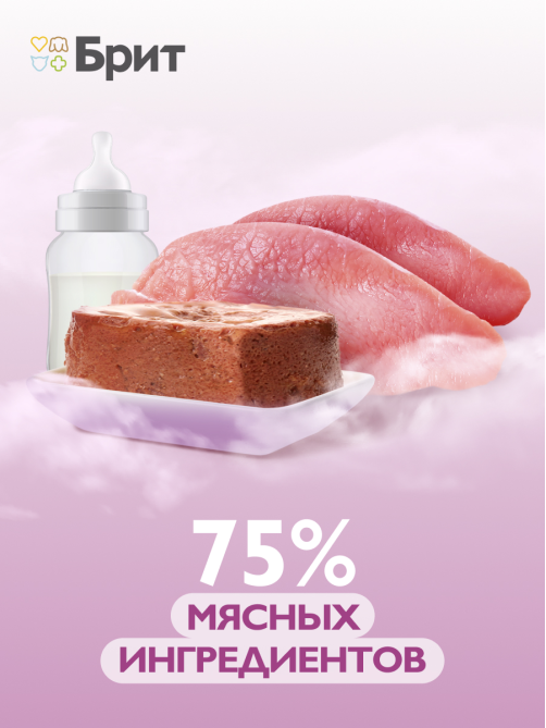 Корм влажный Брит Паштет Starter для котят с индейкой, 100г