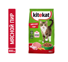 Корм сухой Kitekat Мясной Пир для взрослых кошек, 800г