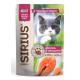 Корм влажный Sirius Premium для кошек с лососем и овощами, 85г