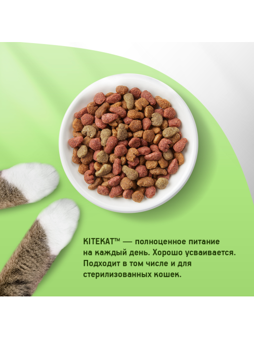 Корм сухой Kitekat Курочка аппетитная для взрослых кошек, 800г