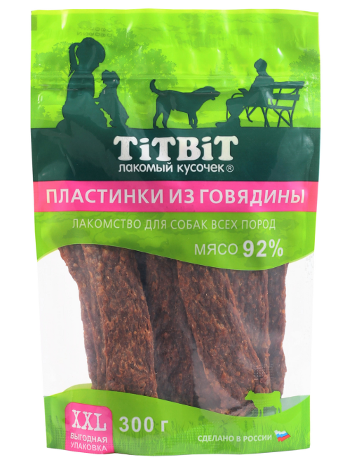 Пластинки Titbit из говядины размер XXL, 300г