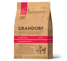 Корм сухой Grandorf для взрослых собак средних и крупных пород с ягненком, 3кг
