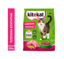 Корм сухой Kitekat Телятинка аппетитная для взрослых кошек, 350г