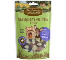 Лакомство Деревенские лакомства Кальциевая косточка с уткой для собак мелких пород, 55г
