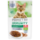 Корм влажный Perfect Fit для взрослых кошек иммунитет говядина-лен-желе, 75г