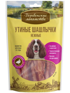 Шашлычки утиные Деревенские лакомства нежные для взрослых собак, 90г