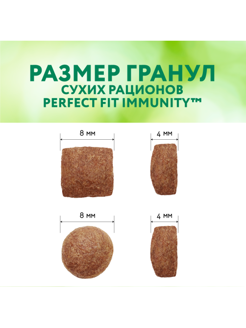 Корм сухой Perfect Fit Immunity для кошек говядина-лен-голубика, 580г