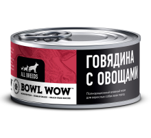 Корм влажный Bowl Wow для собак говядина и овощи, 100г