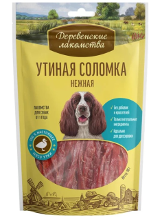 Соломка утиная Деревенские лакомства нежная для взрослых собак, 90г