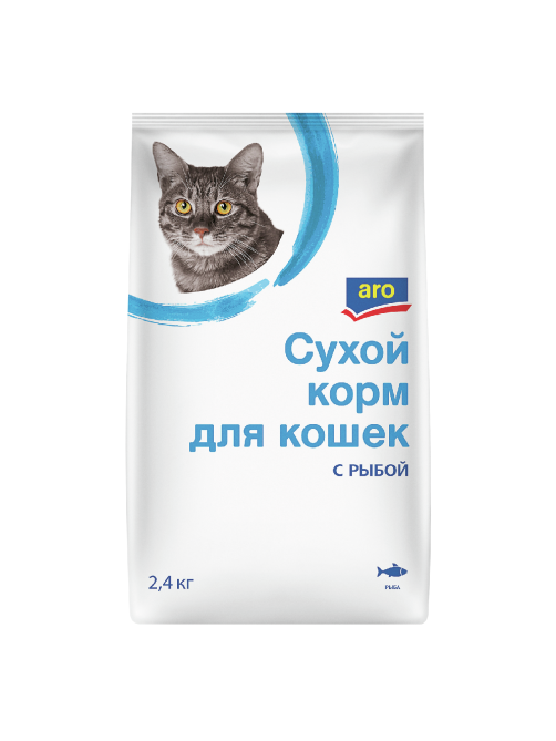 aro Корм сухой для кошек с рыбой, 2.4кг