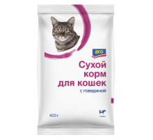 aro Корм сухой для кошек с говядиной, 400г