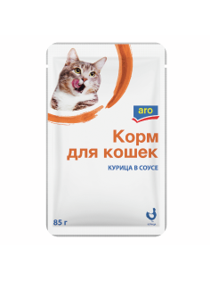 aro Корм влажный для кошек курица в соусе, 85г