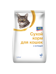 aro Корм сухой для кошек с курицей, 2.4кг
