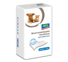 aro Пеленки одноразовые впитывающие для животных 40x60см, 10шт