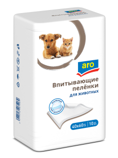 aro Пеленки одноразовые впитывающие для животных 40x60см, 10шт