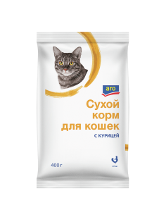 aro Корм сухой для кошек с курицей, 400г