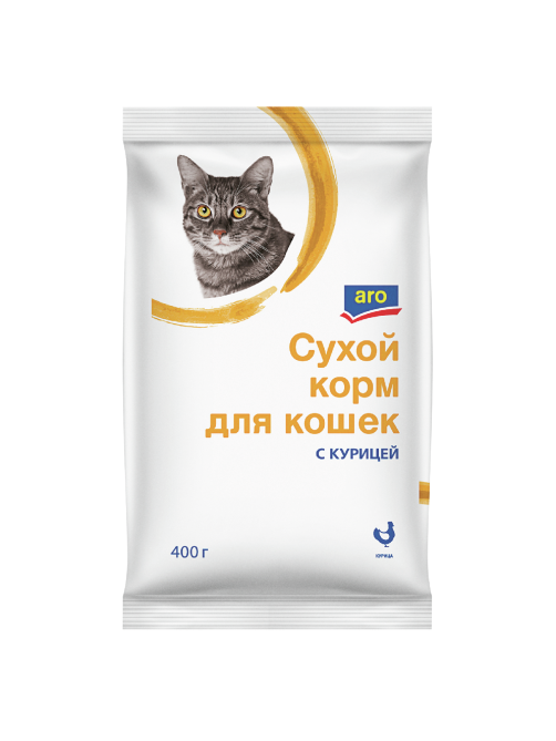 aro Корм сухой для кошек с курицей, 400г