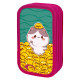 Пенал ЮНЛАНДИЯ, 3 отделения, картон с эффектом soft-touch, 19х11 см, 