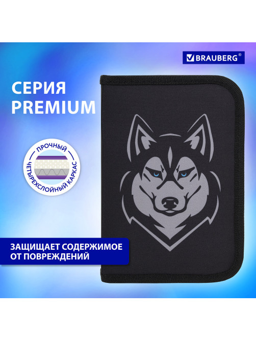 Пенал BRAUBERG, 1 отделение, полиэстер, 21х14 см, 