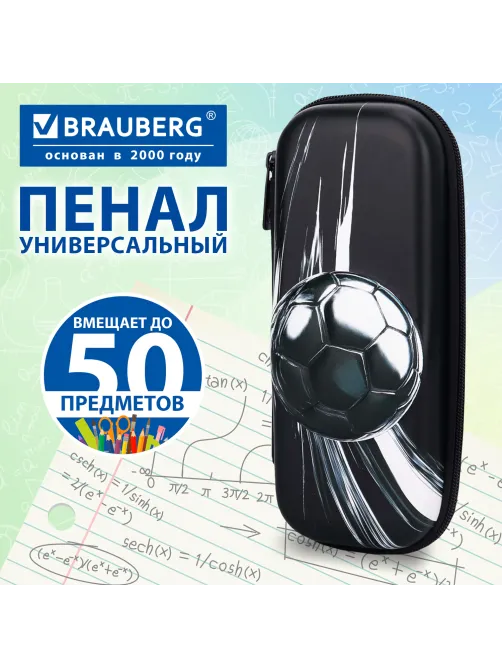 Пенал BRAUBERG, 1 отделение, 1 откидная планка, EVA, 22х10х5 см, 