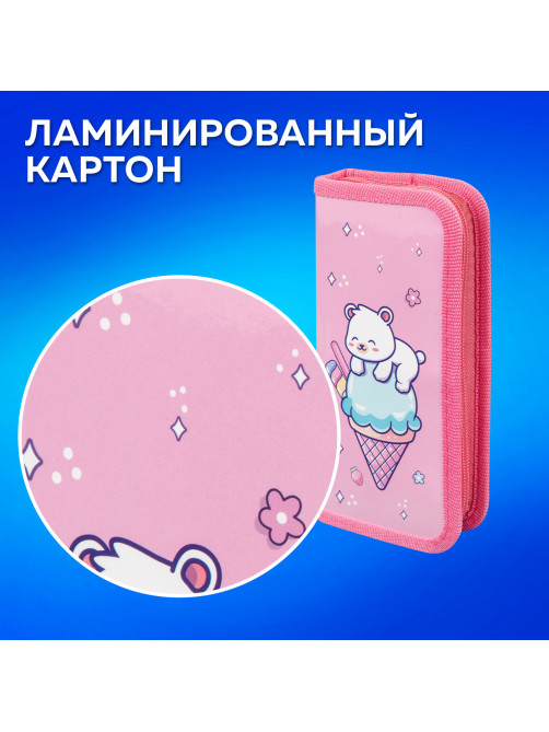 Пенал ПИФАГОР, 1 отделение, ламинированный картон, 19х9 см, 