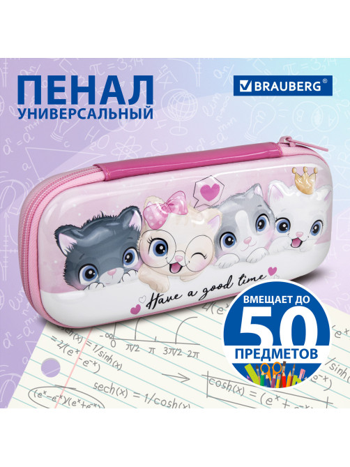 Пенал BRAUBERG, 1 отделение, 1 откидная планка, EVA 3D, 22х10х5 см, 