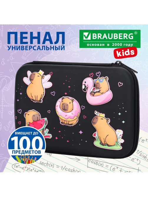 Пенал BRAUBERG KIDS большой, удобный, с откидной планкой, EVA, 22х15х4 см, 