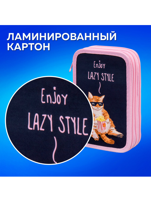 Пенал ПИФАГОР, 3 отделения, ламинированный картон, 19х11 см, 