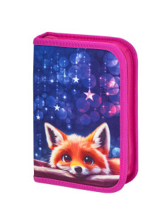 Пенал BRAUBERG, 1 отделение, 2 откидные планки, полиэстер, 21х14 см, Cute fox, 272318