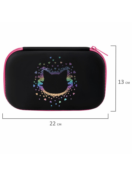 Пенал BRAUBERG SHINY, 1 отделение, 1 откидная планка, EVA, 22х13х4 см, 