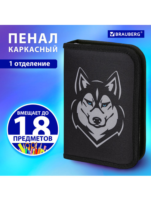 Пенал BRAUBERG, 1 отделение, полиэстер, 21х14 см, 