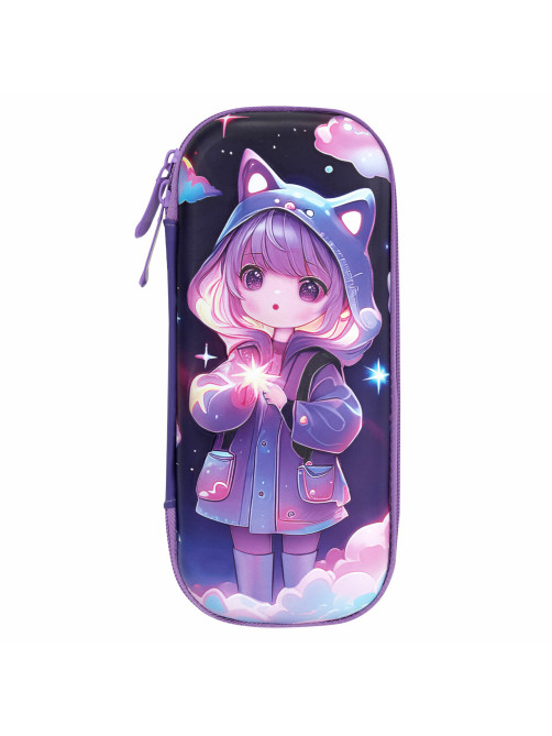 Пенал ЮНЛАНДИЯ, 1 отделение, 1 откидная планка, карман, EVA покрытие soft-touch, 22х10х5 см, 
