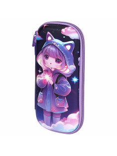 Пенал ЮНЛАНДИЯ, 1 отделение, 1 откидная планка, карман, EVA покрытие soft-touch, 22х10х5 см, 