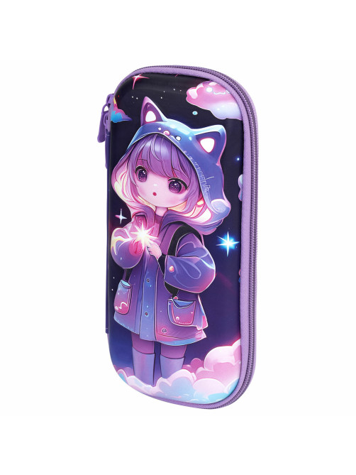 Пенал ЮНЛАНДИЯ, 1 отделение, 1 откидная планка, карман, EVA покрытие soft-touch, 22х10х5 см, 