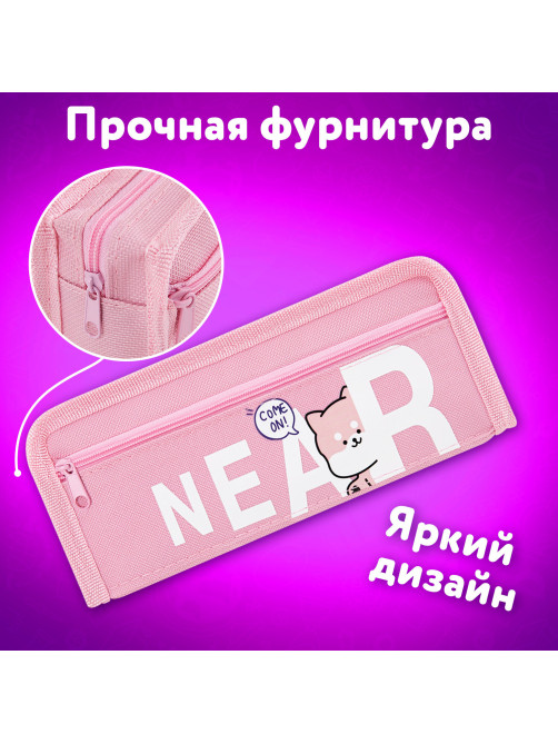 Пенал ЮНЛАНДИЯ ЮНИОР, 2 отделения, полиэстер, 