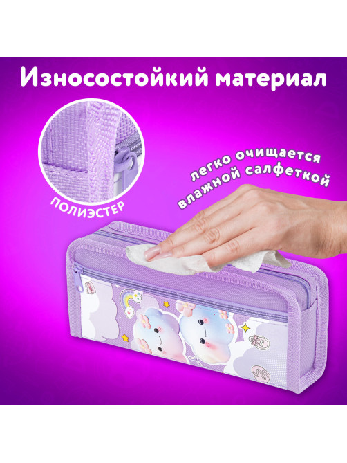 Пенал ЮНЛАНДИЯ ЮНИОР, 2 отделения, полиэстер, 