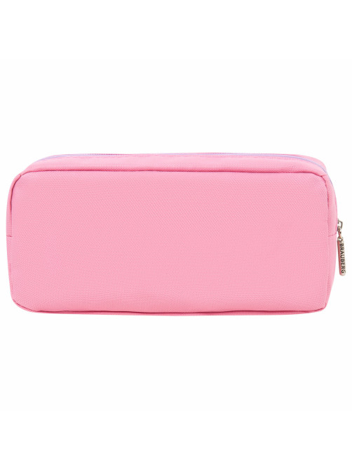 Пенал мягкий BRAUBERG PASTEL, 2 отделения, розовый, 21х9,5х5 см, 272276